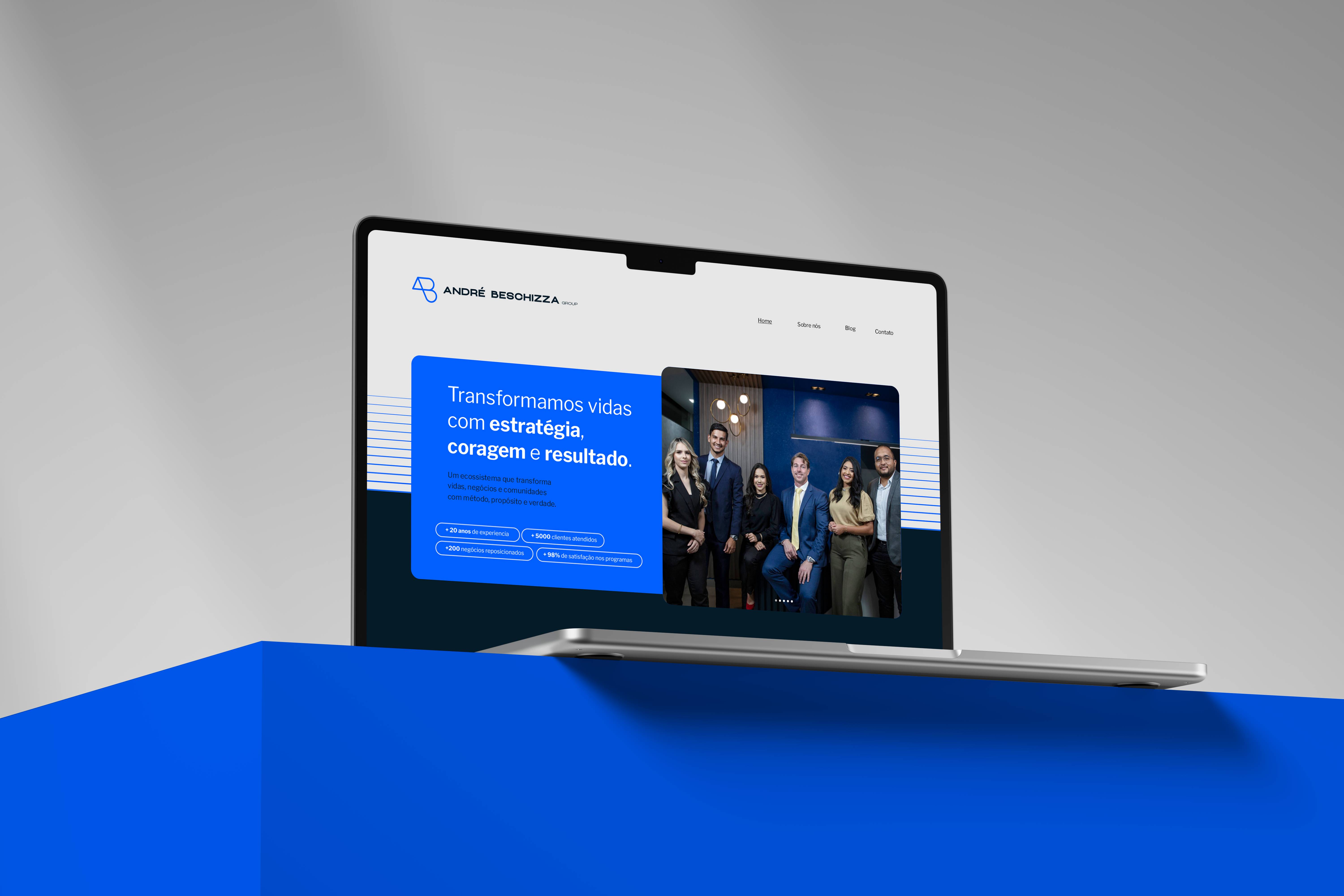 André Bescchizza Group website design showing team and business transformation services