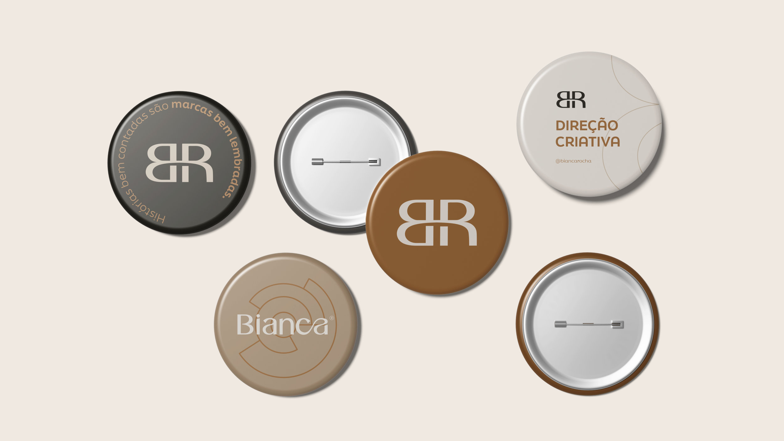 Bottons da Bianca em diferentes variações de cores