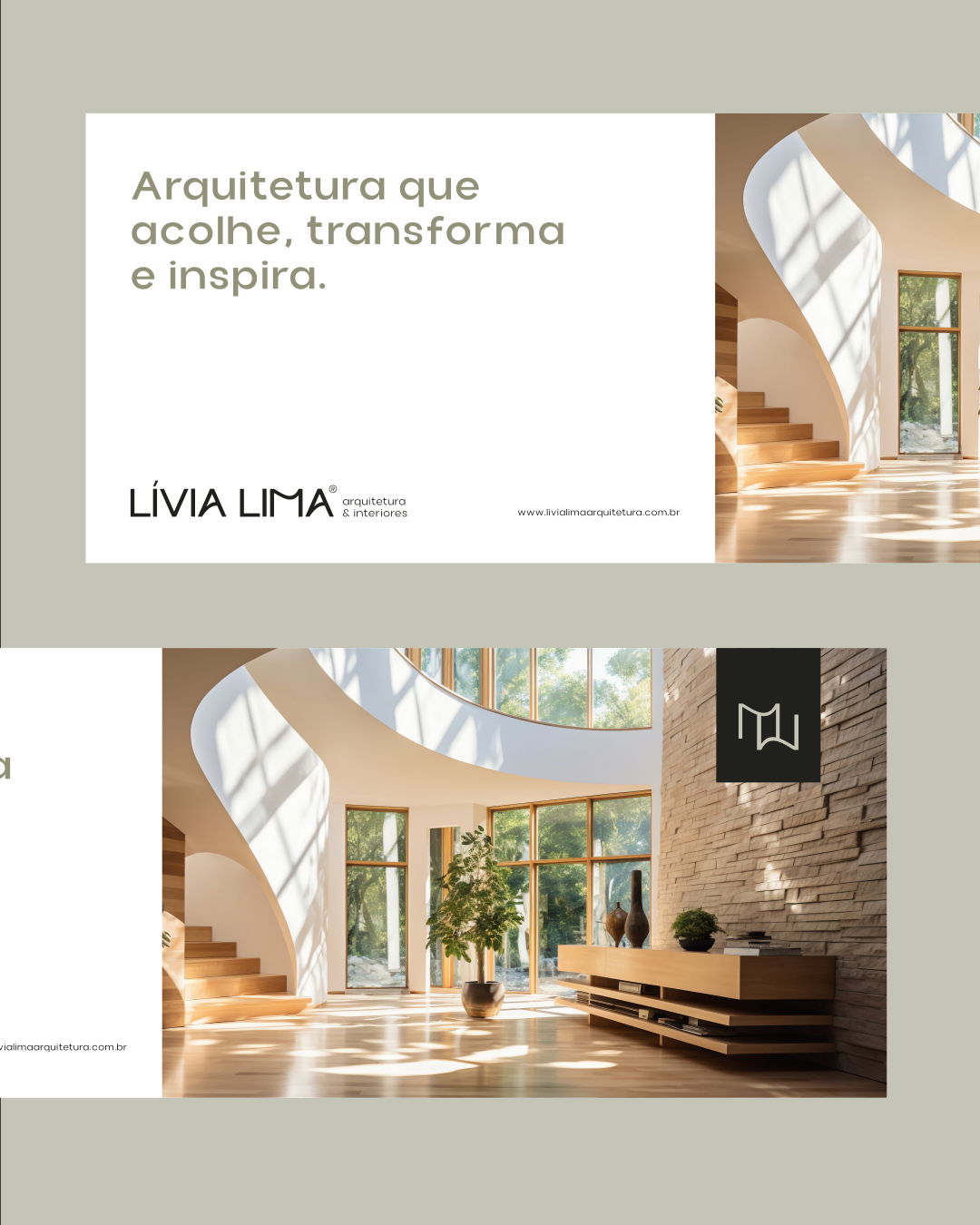 Aplicação da marca Lívia Lima em ambientes